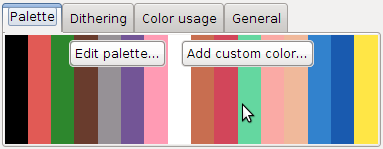 Palette tab screenshot